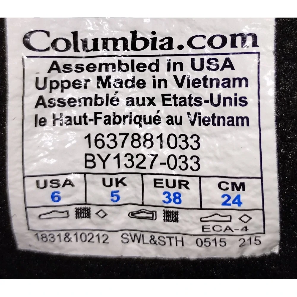 Columbia Powderbug Plus II Kids Snow Boot Gray Camo Waterproof BY1327-033 Size 6